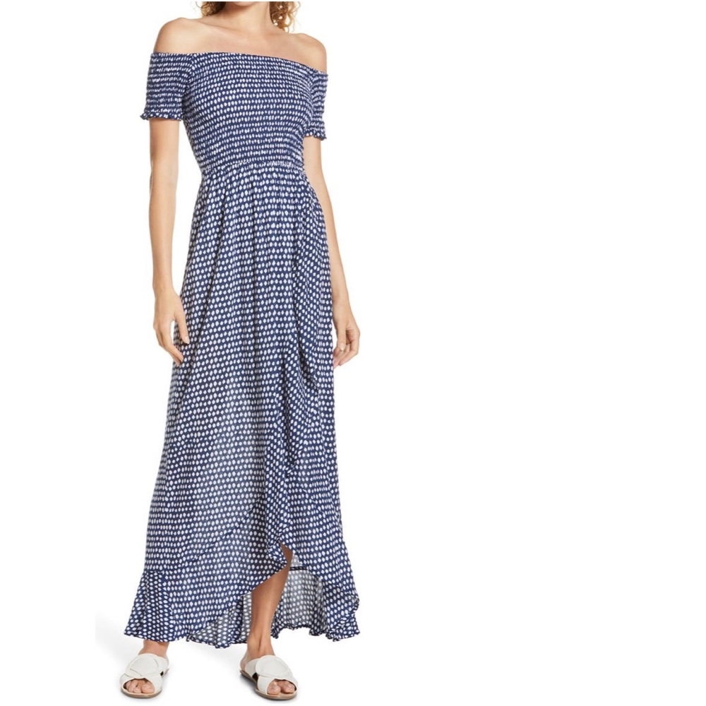 Tiare Hawaii Cheyenne Off the Shoulder Maxi Dress- One Size